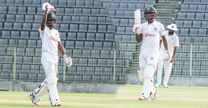 সাদমান-জাকের-রিশাদের দৃঢ়তায় লজ্জা থেকে বাঁচলো বাংলাদেশ