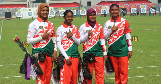 রিকার্ভ মহিলা এককে আলো ছড়িয়েছেন বাংলাদেশের চার আরচ্যার