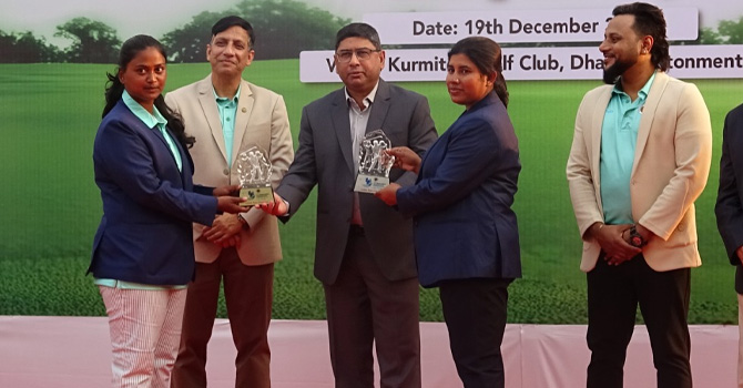 অ্যামেচার গলফে চ্যাম্পিয়নশীপ: এককে সেরা বাংলাদেশের শরীফ ও সোনিয়া
