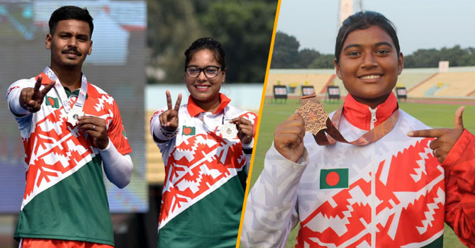 আরচ্যারিতে পদকজয়ী তিনজনকে ৩০ লাখ টাকা দেবে সরকার
