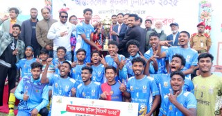 রাজশাহীতে আন্তঃকলেজ ফুটবলে চ্যাম্পিয়ন নাটোরের শামসুজ্জামান কলেজ