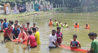 দীর্ঘমেয়াদী সাঁতার প্রশিক্ষণ পাচ্ছে কুড়িগ্রামের কিশোর-কিশোরীরা