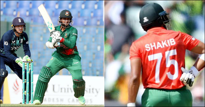 ক্যারিয়ারে তৃতীয় ৭৫, ফিফটিতে সাকিবের রেকর্ড