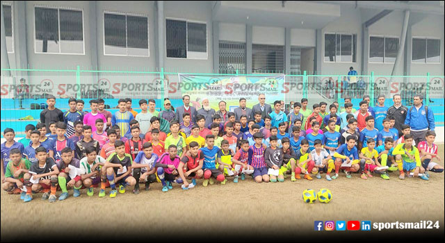 বাছাই কার্যক্রমে শেরপুরে দেড় শতাধিক ক্ষুদে ফুটবলার