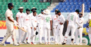 India all-out for 404 against Bangladesh
